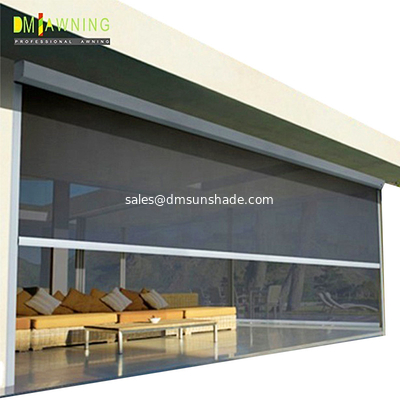 Aluminum Vertical Outdoor Sunscreen Roller Shades Room Zipper Track Shades