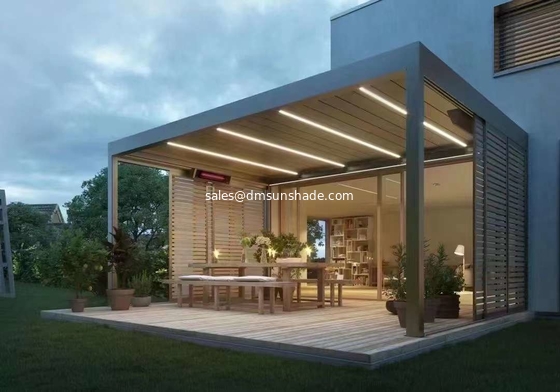 Zewnętrzny taras ogrodowy Gazebo Popularne silnikowe żaluzje aluminiowe Pergola