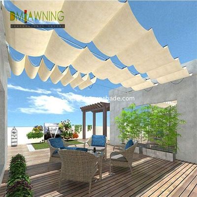 Sus316 Tkanina wodoodporna, wyciągająca się osłona pergola, przesuwana, wyciągająca się baldachim pergola
