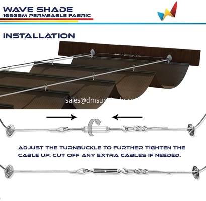 Wave Roof retractable shade pergola Ceiling Awning Shade Fabric Retractable Pergola Canopy